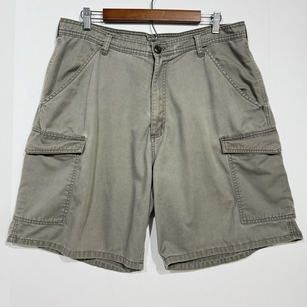 VTG Polo Ralph Lauren Shorts Mens Size 36 Olive Drab Green Cargo Hiking Outdoors